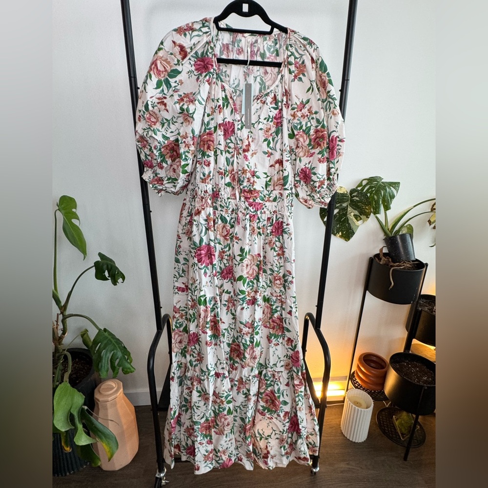 Floral Puff Sleeve Maxi Dress